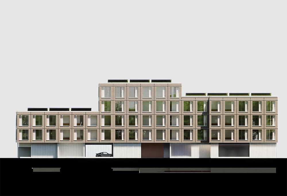 Grund Immobilien Bau · Referenzprojekt Bahnhofsplatz Wernau — Ansicht zwei